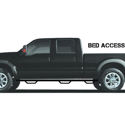 1418 SILVERADO/SIERRA 1500 DOUBLE CAB SB  NERF STEP WITH BED ACCESS STEP GLOSS BLACK