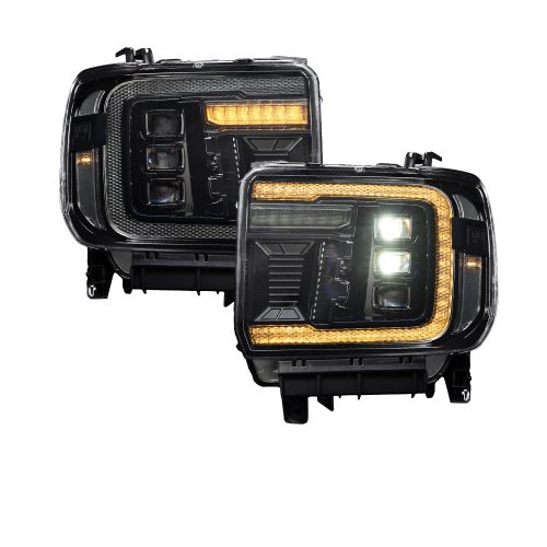 Form Lighting LED Projector Headlights w/ Amber DRL 2014-2018 GMC Sierra 1500/2500/3500